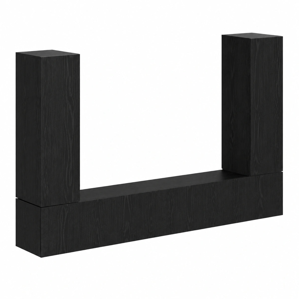 Mobile TV 4 Pezzi Rovere Nero Legno Multistrato Armadio Sospeso Parete 240kg Mobiletto TV Salvaspazio con 2 Ante 3 Ripiani per Soggiorno Moderno 110cm