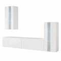 Furnitech C47 Future, Parete attrezzata, Soggiorno moderno, set mobile TV, Base porta TV (Led blu