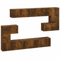 Mobile tv, mobile tv soggiorno, mobile porta tv, set Mobili Porta TV 10 pz Rovere Fumo in Legno Multistratomobile soggiorno, mobile per tv