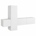 Mobile TV Sospeso Parete Attrezzata TV Pensile Soggiorno Mobile Porta TV Mobile TV Parete Attrezzata Soggiorno set di Mobili Porta TV 3 pz Bianco