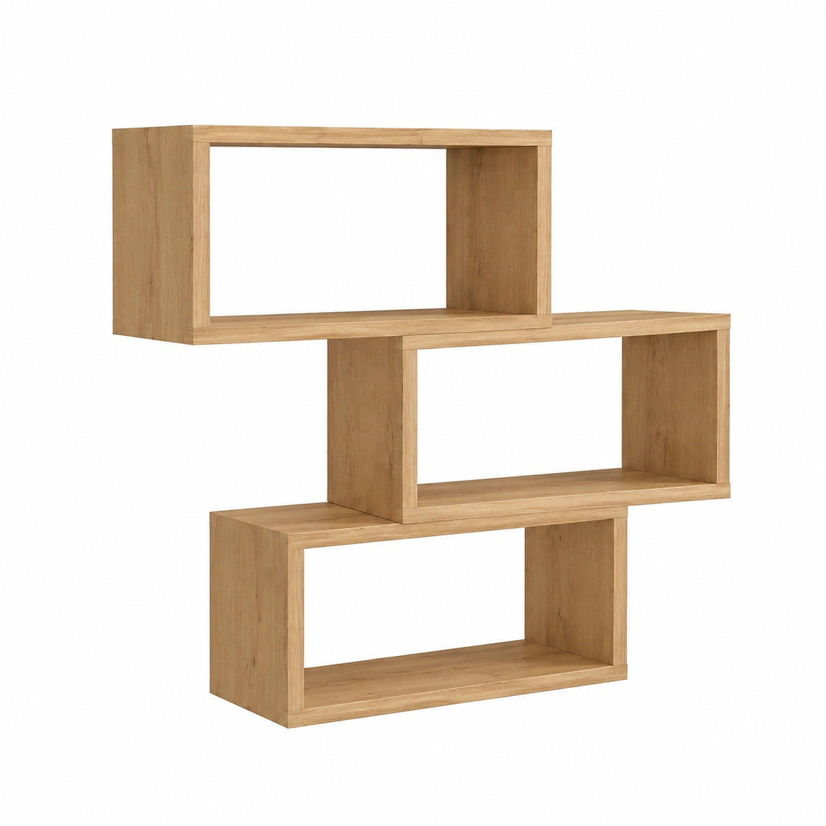 Mobili Fiver, Cubi da parete Rettangolari, set da 3, Giuditta, Rovere Rustico, Nobilitato