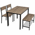 Tavolo e Sedie da Cucina 4 Pezzi, Tavolo da Pranzo con 2 Sedie e 1 Panca, set Mobili da Cucina Salvaspazio con 4 Posti, per Sala da Pranzo