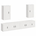 Homgoday set di Mobili Porta TV 6 pz Bianco in Legno Multistrato, Mobile Porta TV, Mobiletto Basso TV Tavolino Salotto Supporto TV per Soggiorno