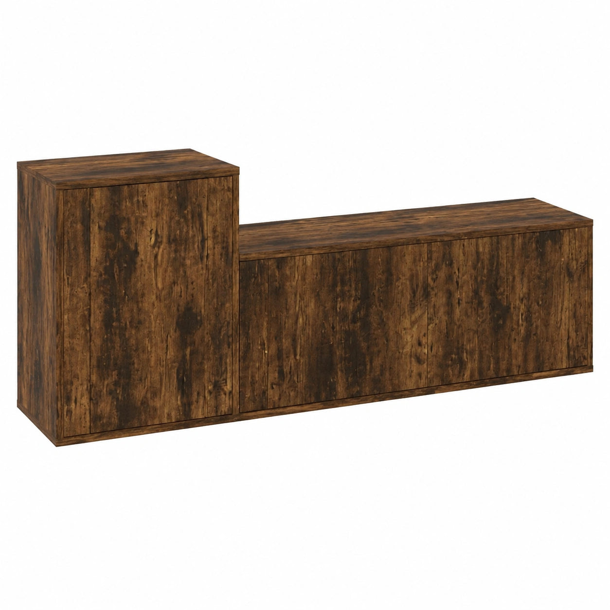 Homgoday set Mobili Porta TV 2 pz Rovere Fumo in Legno Multistrato, Mobile Porta TV, Mobiletto Basso per TV Tavolino Salotto Supporto TV