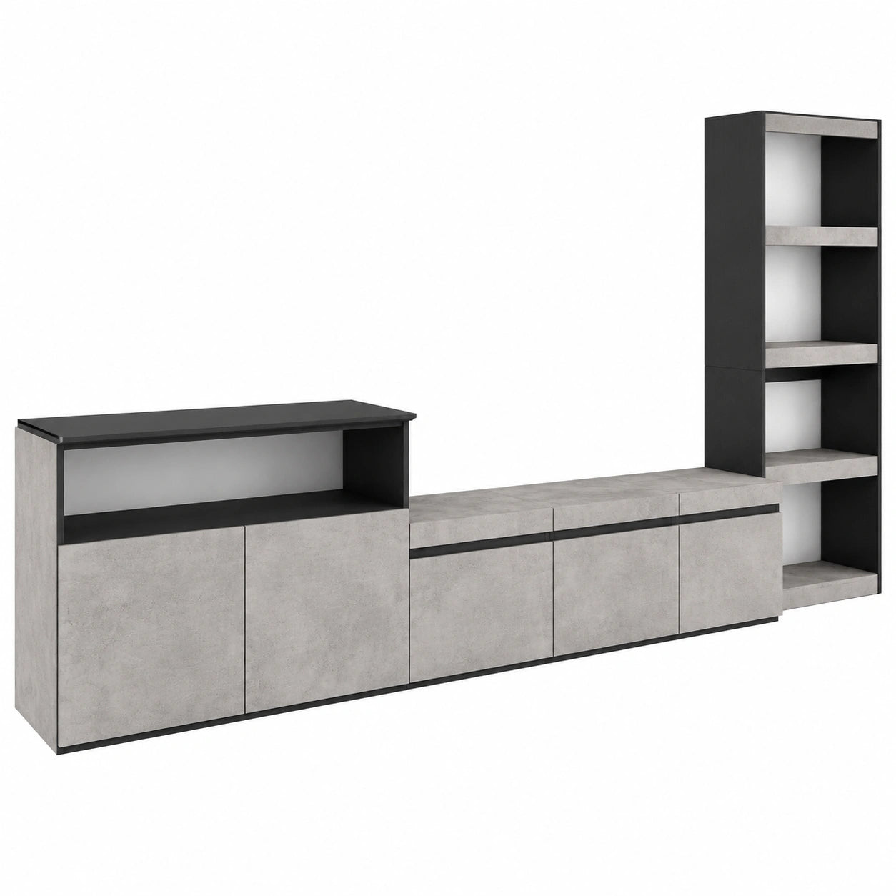 Mobile Soggiorno TV, Parete Attrezzata Soggiorno, 310 × 186 × 35cm, Per TV fino a 65', set di mobili