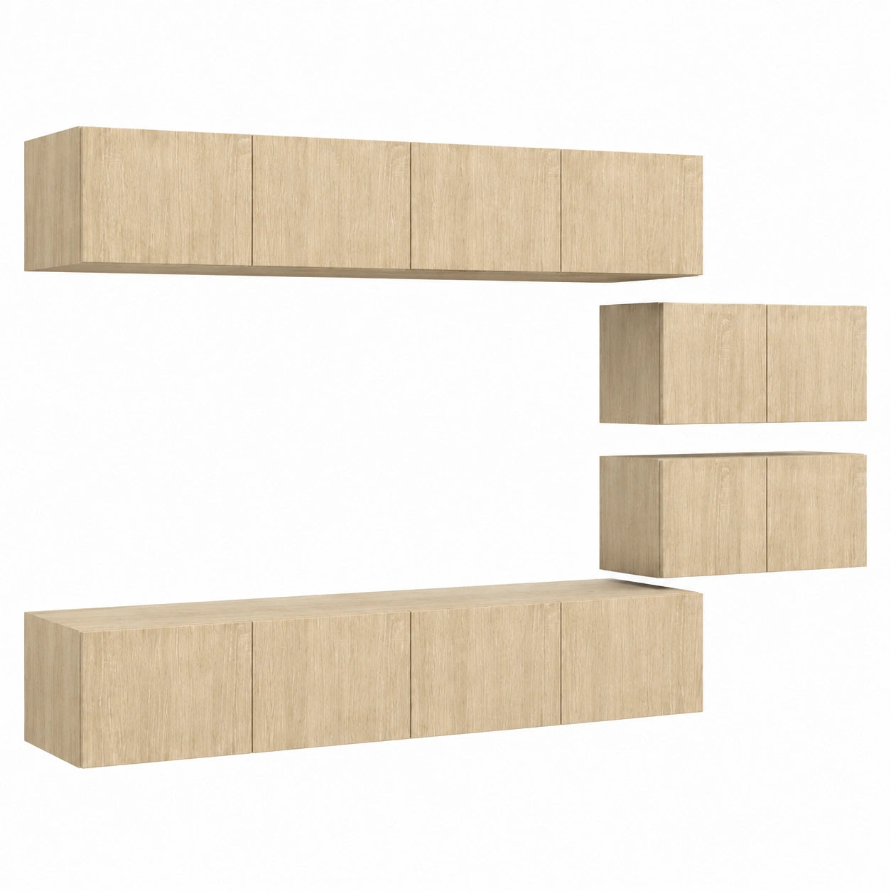 Homgoday set Mobili TV 6 pz Rovere Sonoma in Truciolato, Mobile Porta TV, Mobiletto Basso TV Tavolino Salotto Supporto TV per Soggiorno