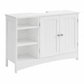 Mobile Sottolavabo, Mobiletto da Bagno, Extra Lungo, 30 × 90 × 60 cm, Armadietto da Bagno con Anta Doppia e Scaffale Aperto