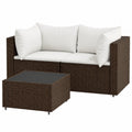 Air lounge, poltrone gonfiabili da esterno, set Mobili da Giardino 3 pz con Cuscini in Polyrattan MarroneAdatto per giardino, patio, soggiorno