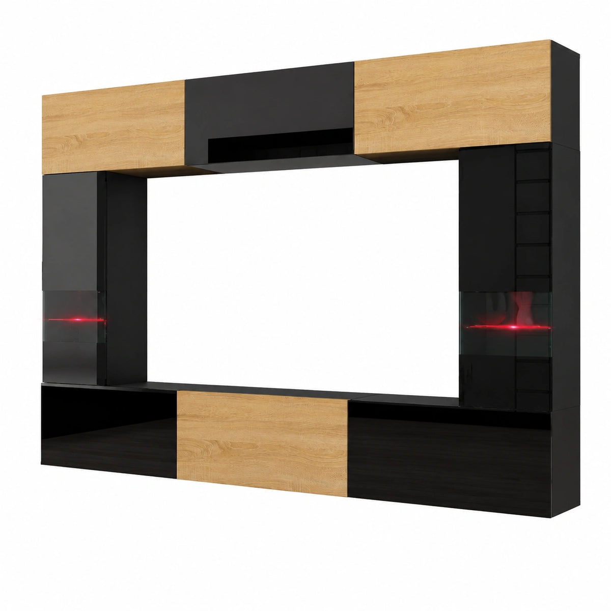 Furnitech C29 Future Pareti attrezate, Soggiorno moderno, set mobile TV, Armadio moderno, Pensile (Led bianco