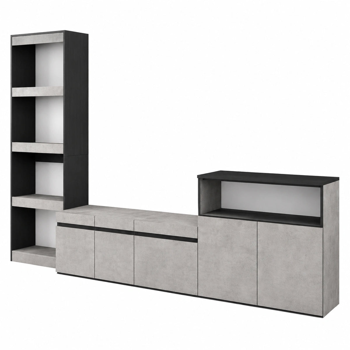Mobile Soggiorno TV, Parete Attrezzata Soggiorno, 310 × 186 × 35cm, Per TV fino a 65', set di mobili