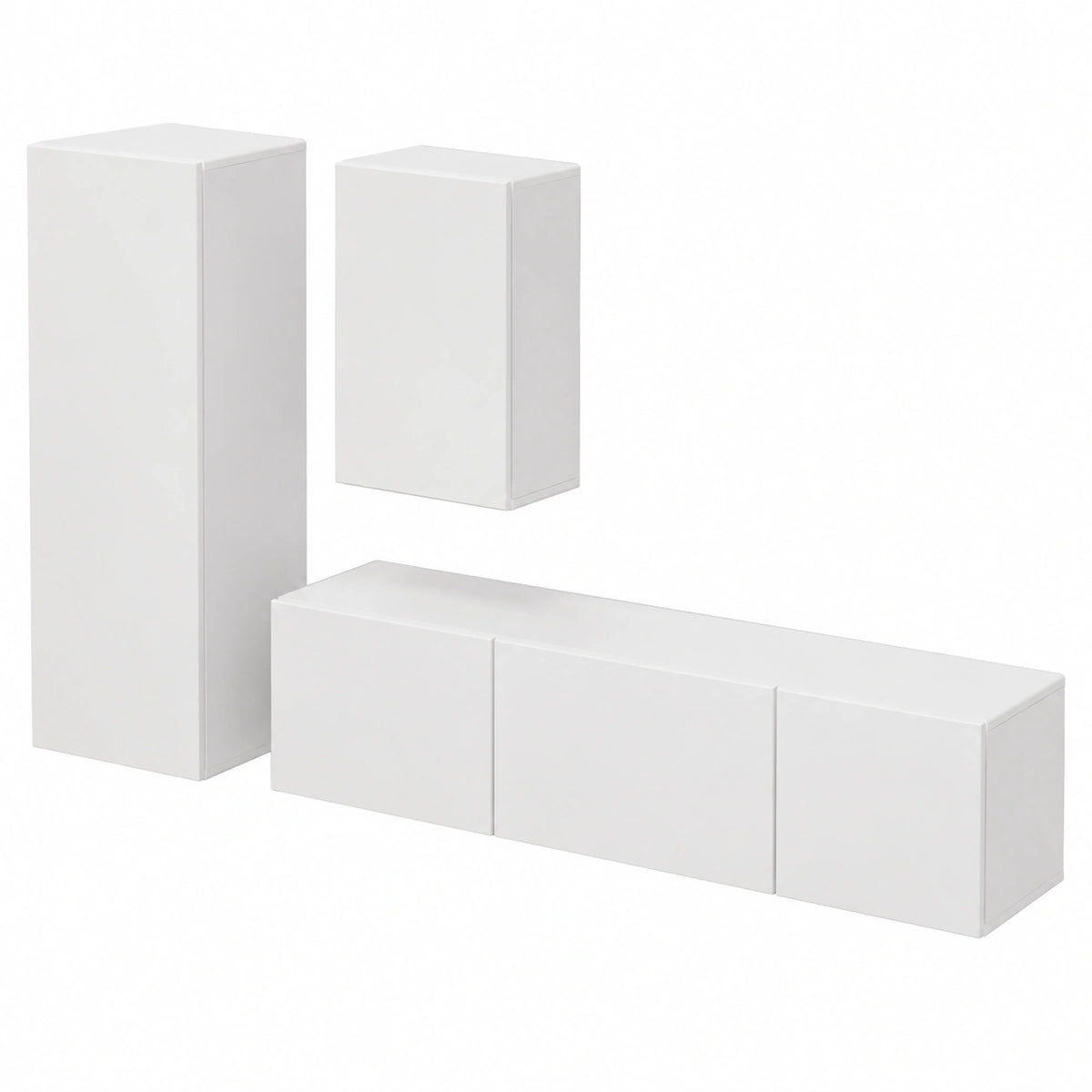 Mobile TV 4 pz Bianco in Truciolato, Mobile Porta TV Mobiletto Basso per TV per Tavolino da Salotto Industriale Supporto TV Soggiorno 60 × 30 × 30 cm